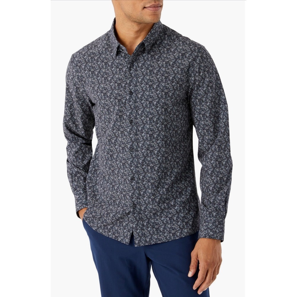 7 Diamonds 4-Way Stretch Shirt Performance Long‎ Sleeve Mens 2XL Floral NWT $99